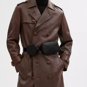 NEW COACH Multi Pouch Belt Bag black leather